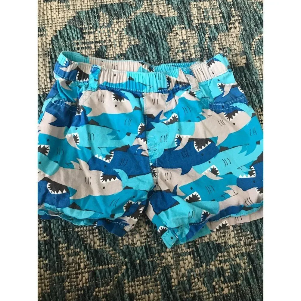Lot Of 6-9 Month Baby Boy Shorts shirt blue striped